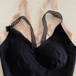 Nautica Wireless Bra, Racer back, Size: Small, Black & Beige, USED